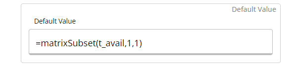 Default Value Setup