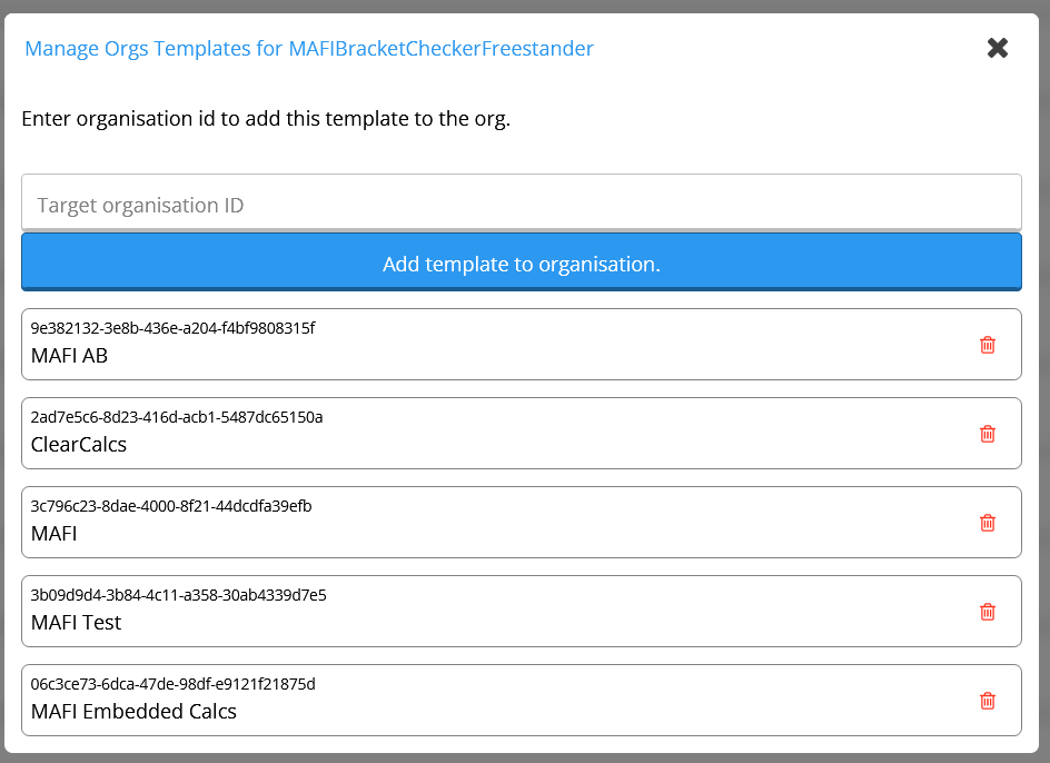 Organization ID Entry